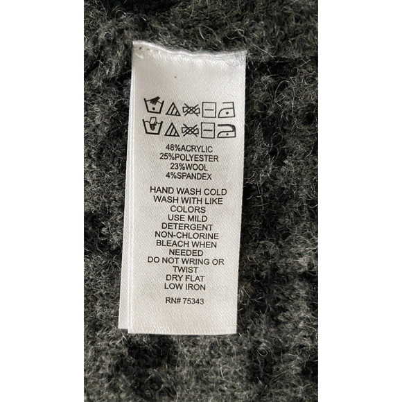 Cynthia Rowley Jacket Womens Large Wool Blend Plaid Wrap Sweater Hipster Coat - Picture 10 of 16